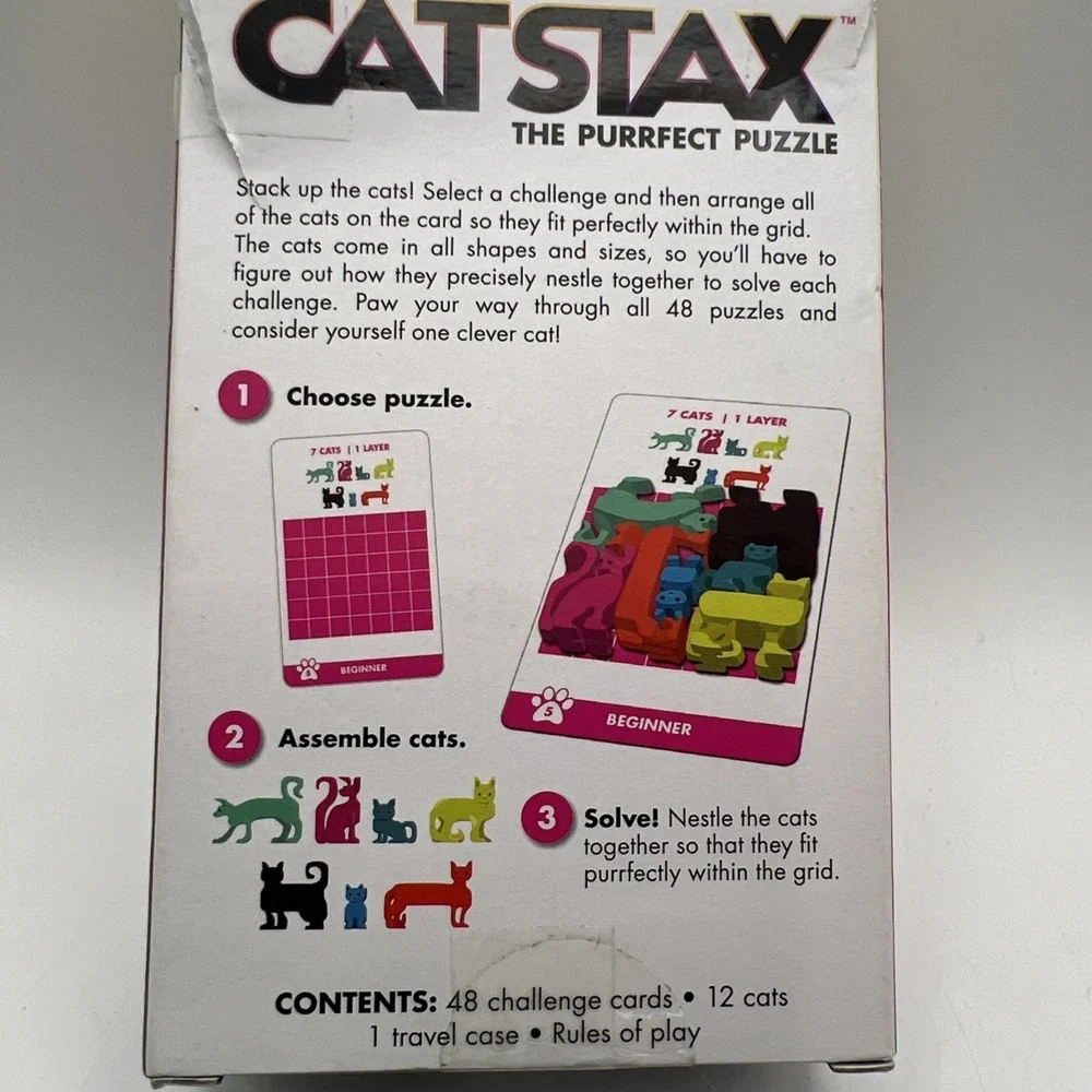 Cat Stax The Purrfect Puzzle Brainwright 48 Challenges Game